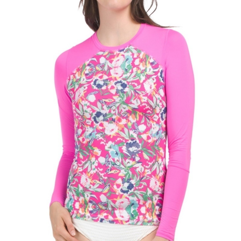 NEW MAAJI Pink Floral Rashguard